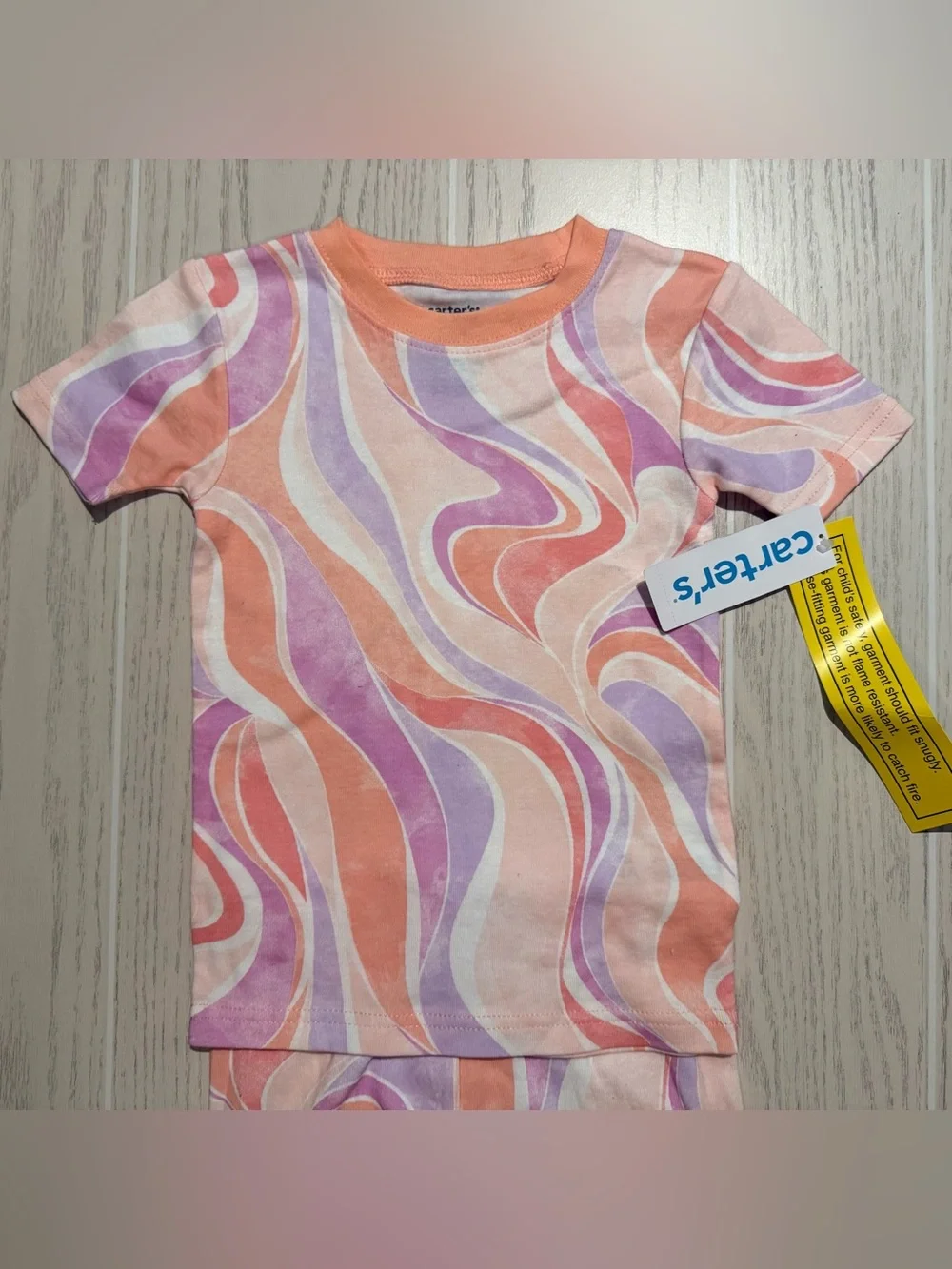 Carter’s Toddler Girls 4T 2pc‎ Pajama Set Peach Purple Swirl NWT